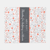 Couverture Polaire Merci De Nous Aider À Bloom Enseignant Fleece Blan (Devant (Horizontal))