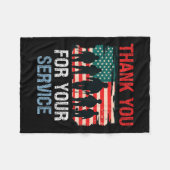 Couverture Polaire Merci Drapeau Usa Pour Votre Service - Mémorial (Devant (Horizontal))