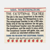 Couverture Polaire MERCI enseignant EXCEPTIONNEL (Devant (Horizontal))