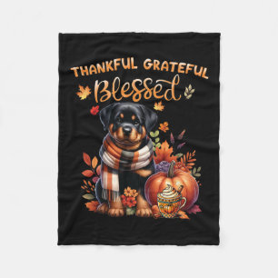 Couverture Polaire Merci gracieux bienheureux chien Rottweiler automn
