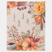 Couverture Polaire Merci Grategul Béni Floral Thanksgiving (Devant)