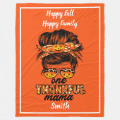 Couverture Polaire Merci Mama Personnaliser d'automne Texte et couleu (Devant)