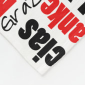 Couverture Polaire Merci multilingue noir rouge typographie (Coin)