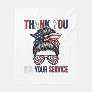 Couverture Polaire Merci pour votre service patriotique Bun Messy Shi
