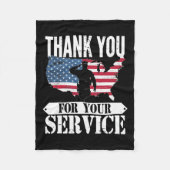 Couverture Polaire Merci Pour Votre Service Vétéran Patriot Militar (Devant)