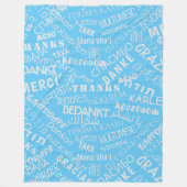 Couverture Polaire Merci Texte multilingue bleu polaire (Devant)