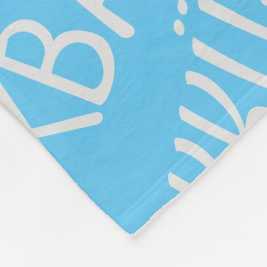 Couverture Polaire Merci Texte multilingue bleu polaire (Coin)