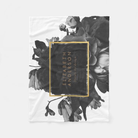 Couverture Polaire Mercure Bouquet de Rose d'or noir (Devant)