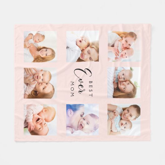 Couverture Polaire Mère blush rose en or collage photo (Devant (Horizontal))