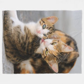 Couverture Polaire Mère Chat Aime Cute Kitten (Devant (Horizontal))