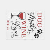 Couverture Polaire Mère Chien Mère Vin Lover Citation Maman Pet Perso (Devant (Horizontal))
