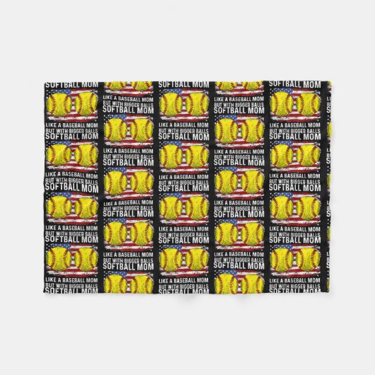 Couverture Polaire Mère de softball Like A Baseball Mère de but With (Devant (Horizontal))