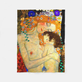 Couverture Polaire Mère et enfant par art Nouveau de Gustav Klimt