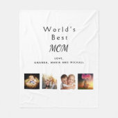 Couverture Polaire Mère famille photo collage blanc noir (Devant)