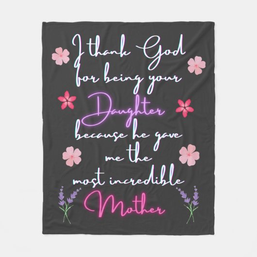 Couverture Polaire Mère Je remercie Dieu d'être votre fille (Devant)