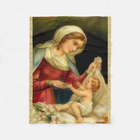 Couverture Polaire Mère Mary de Vierge avec le bébé Jésus (Devant)