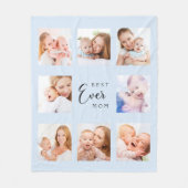 Couverture Polaire Mère mère bébé bleu photo collage (Devant)