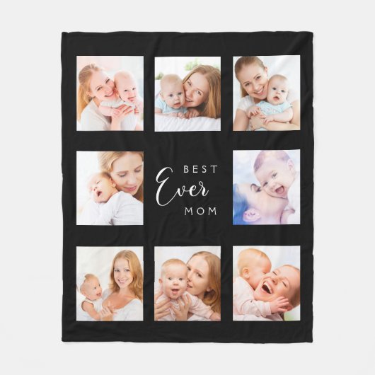 Couverture Polaire Mère noir photo collage (Devant)