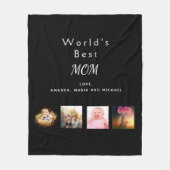 Couverture Polaire Mère noir photo collage (Devant)