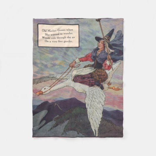 Couverture Polaire Mère Oie des années 1920 chevauchant sa gigantesqu (Devant)