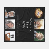 Couverture Polaire Mère photo collage noir (Devant (Horizontal))