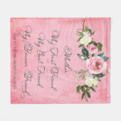 Couverture Polaire Mère rose Floral Rose Inspiration (Devant (Horizontal))