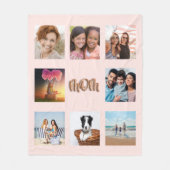 Couverture Polaire Mère rose or blush photo collage maman (Devant)