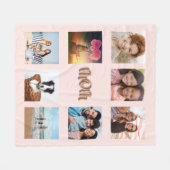 Couverture Polaire Mère rose or blush photo collage maman (Devant (Horizontal))
