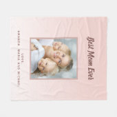 Couverture Polaire Mère rose or photo enfants noms (Devant (Horizontal))