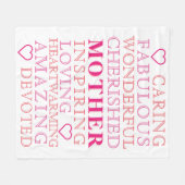 Couverture Polaire Mère Typographie moderne Coeur rose (Devant (Horizontal))
