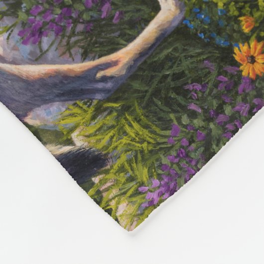 Couverture Polaire Mère Wolf & Pups Mountain River Valley (Coin)