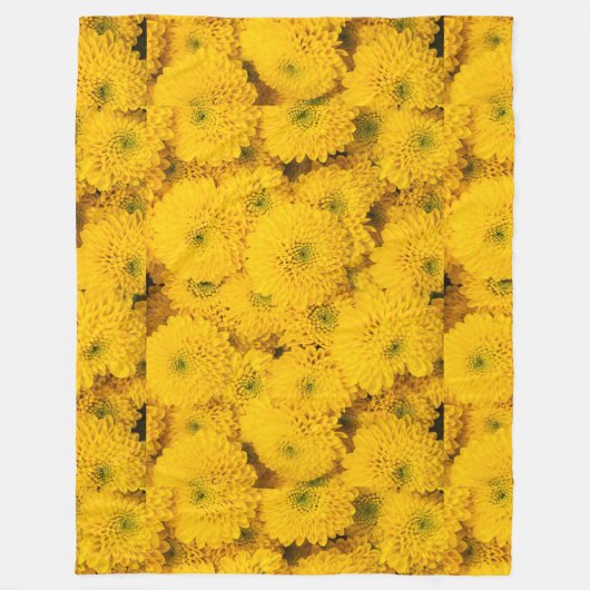 Couverture Polaire Mères de jardin jaune chrysanthèmes fleur (Devant)