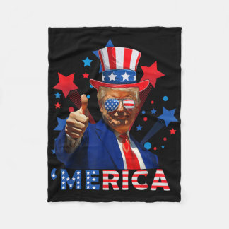 Couverture Polaire Merica 4 juillet feux d'artifice Drôle Trump Indép