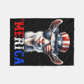 Couverture Polaire Merica Chèvre Patriotique 4 juillet Drôle Enfants  (Devant (Horizontal))