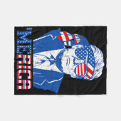 Couverture Polaire Merica Trump 4 juillet heureux Trump Drapeau améri (Devant (Horizontal))