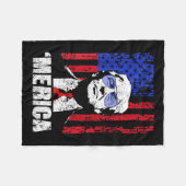 Couverture Polaire Merica Trump 4 juillet heureux Trump Drapeau améri (Devant (Horizontal))