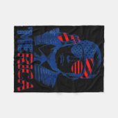 Couverture Polaire Merica Trump 4 juillet heureux Trump Drapeau améri (Devant (Horizontal))