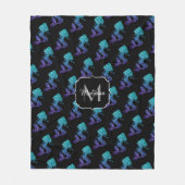 Couverture Polaire Mermaid aqua bleu ombre motif Monogramme (Devant)