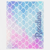 Couverture Polaire Mermaid Scales Nom Girl (Devant)