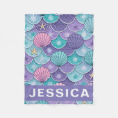 Couverture Polaire Mermaid Scales Seashell Pattern Fantasy (Devant)