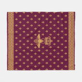 Couverture Polaire Merovingian Fleur-De-lis et abeille royale (Devant (Horizontal))
