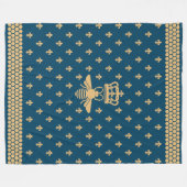 Couverture Polaire Merovingian Fleur-De-lis et abeille royale (Devant (Horizontal))