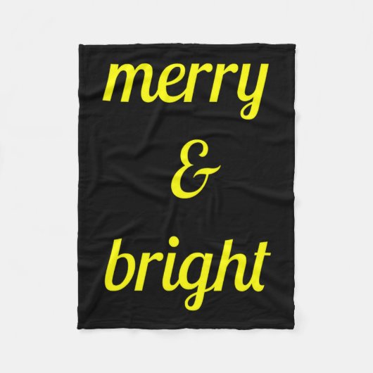 Couverture Polaire Merry Bright Navy Blue Yellow Gift (Devant)