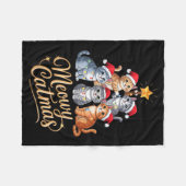 Couverture Polaire Merry Catmas Funny Christmas Tree Matching Meowy X (Devant (Horizontal))
