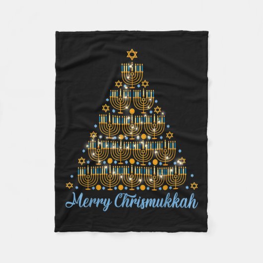 Couverture Polaire Merry Chrismukkah 2022 Joyeux Noël Hanoukka Tr (Devant)