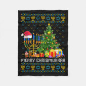 Couverture Polaire Merry Chrismukkah Happy Hanukkah Ugly Sweater Fami (Devant)