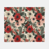Couverture Polaire Merry Christmas Anemone Floral Background (Devant (Horizontal))