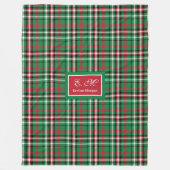 Couverture Polaire Merry Christmas Blanket Festive Red Green Tartan (Devant)