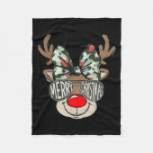 Couverture Polaire Merry Christmas Camo Reindeer Bow Girl Women Kid H (Devant)