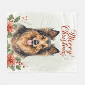 Couverture Polaire Merry Christmas Dog Cozy Winter Holiday Blanket (Devant (Horizontal))